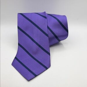 VTG Jos. A. Bank Silk Tie | Purple & Navy Diagonal Stripes. Classic Power Tie